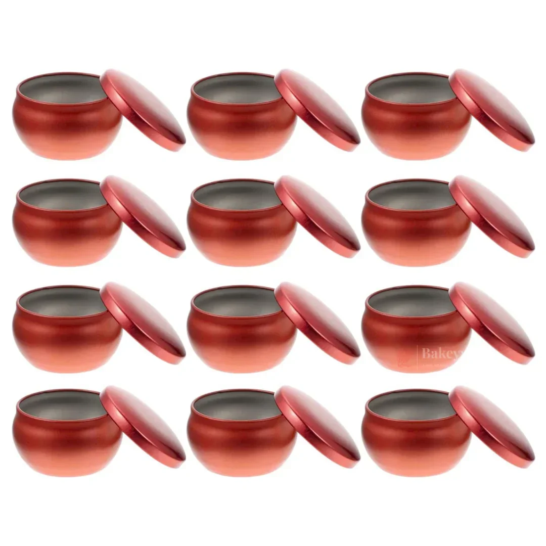 Red Candle Tin Box | Empty Decorative Tin Box | Candy Box | Gift Box | Pack Of 12 - Image 3