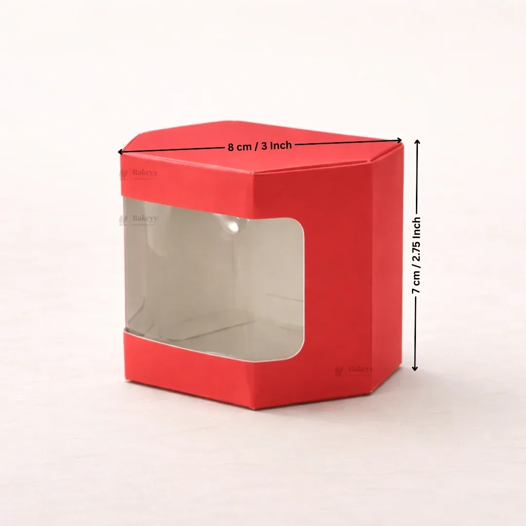 Red Color | Cookie Box with Window | Slim Paperboard Packaging Box | 2 Sizes Available | Pack of 25 - Image 4