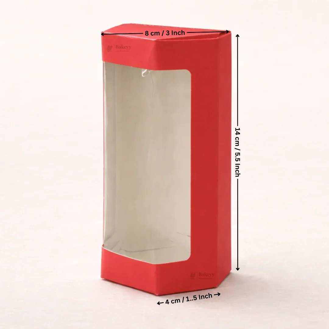 Red Color | Cookie Box with Window | Slim Paperboard Packaging Box | 2 Sizes Available | Pack of 25 - Image 5