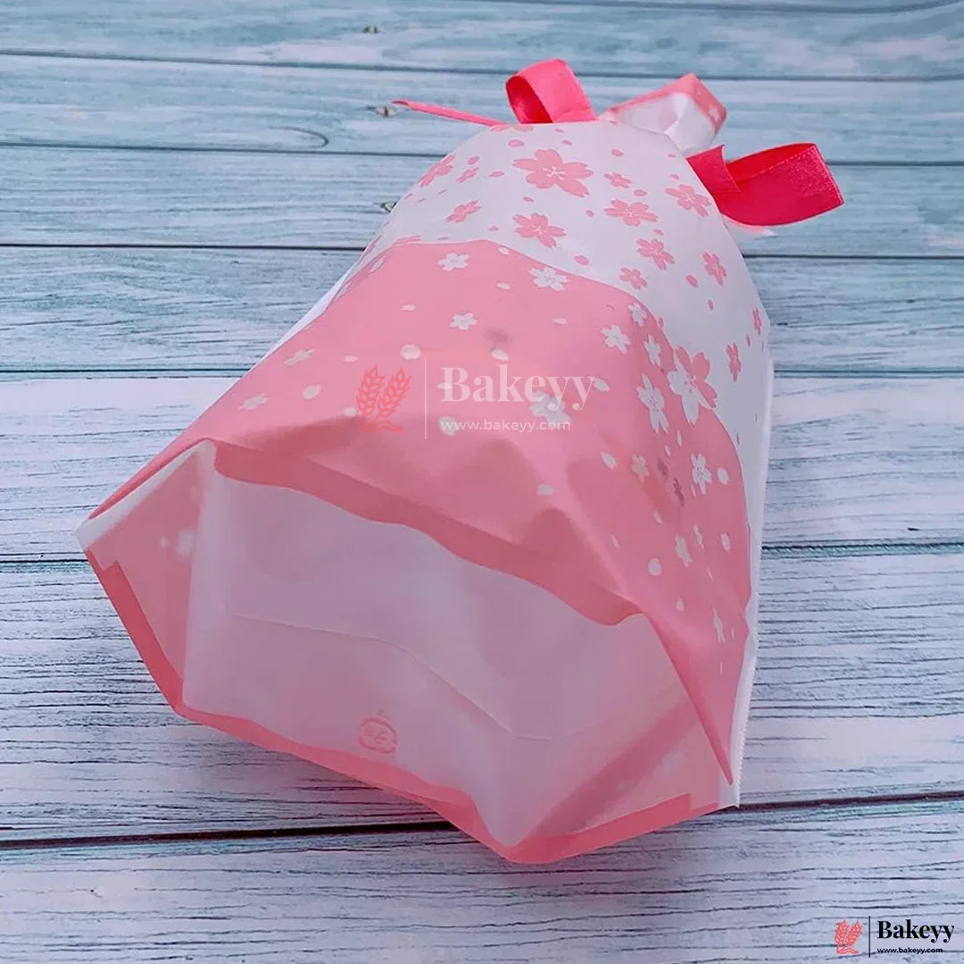12x17.5cm Red Flower Plastic Stand Up Treat Favor Bags Gift Wrapper Bags for Candy Cookie Chocolate | Pack of 50 - Image 5