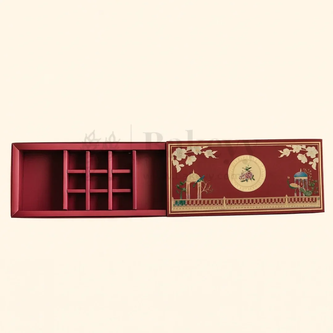 Red Peacock 2 Brownie and 9 cavity Slider Hamper Box| 1 Piece - Image 5