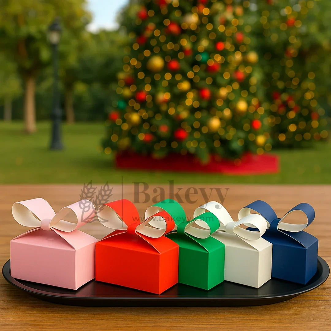 Ribbon Goodie Box | Bow Top Gift Box | Christmas Goodie Box | Pack of 10 - Image 3