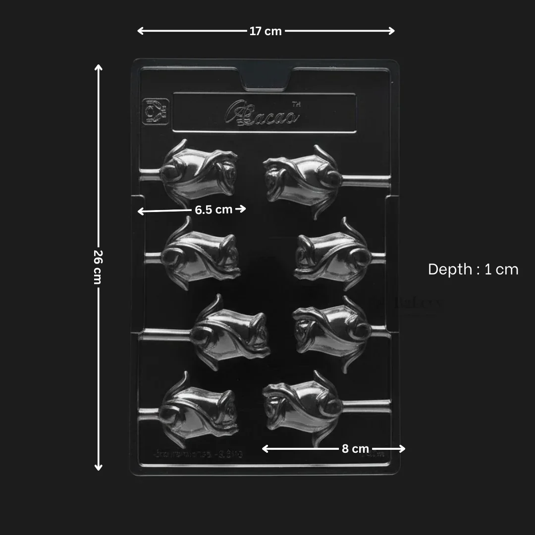 Mould 224 | Rose Bud Chocolate Mould | 3D Floral Chocolate Shape | 8 Cavity | Pack of 1 - Image 2