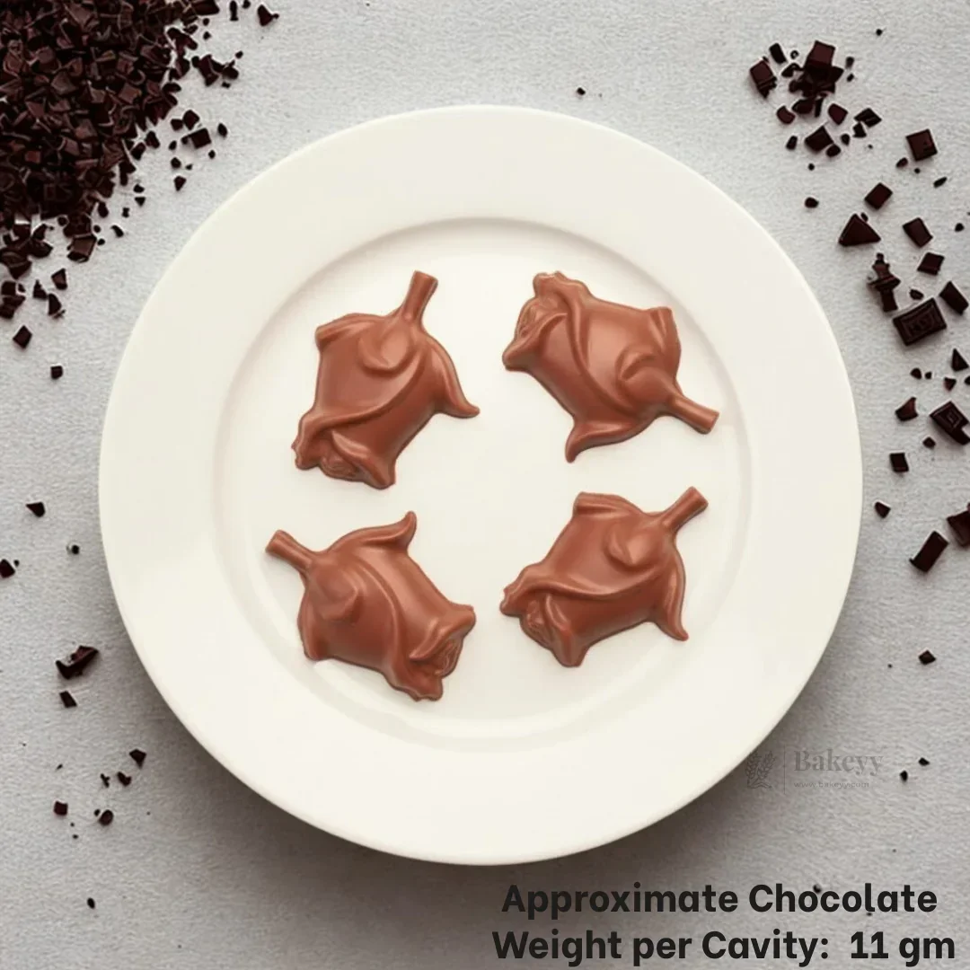 Mould 224 | Rose Bud Chocolate Mould | 3D Floral Chocolate Shape | 8 Cavity | Pack of 1 - Image 3