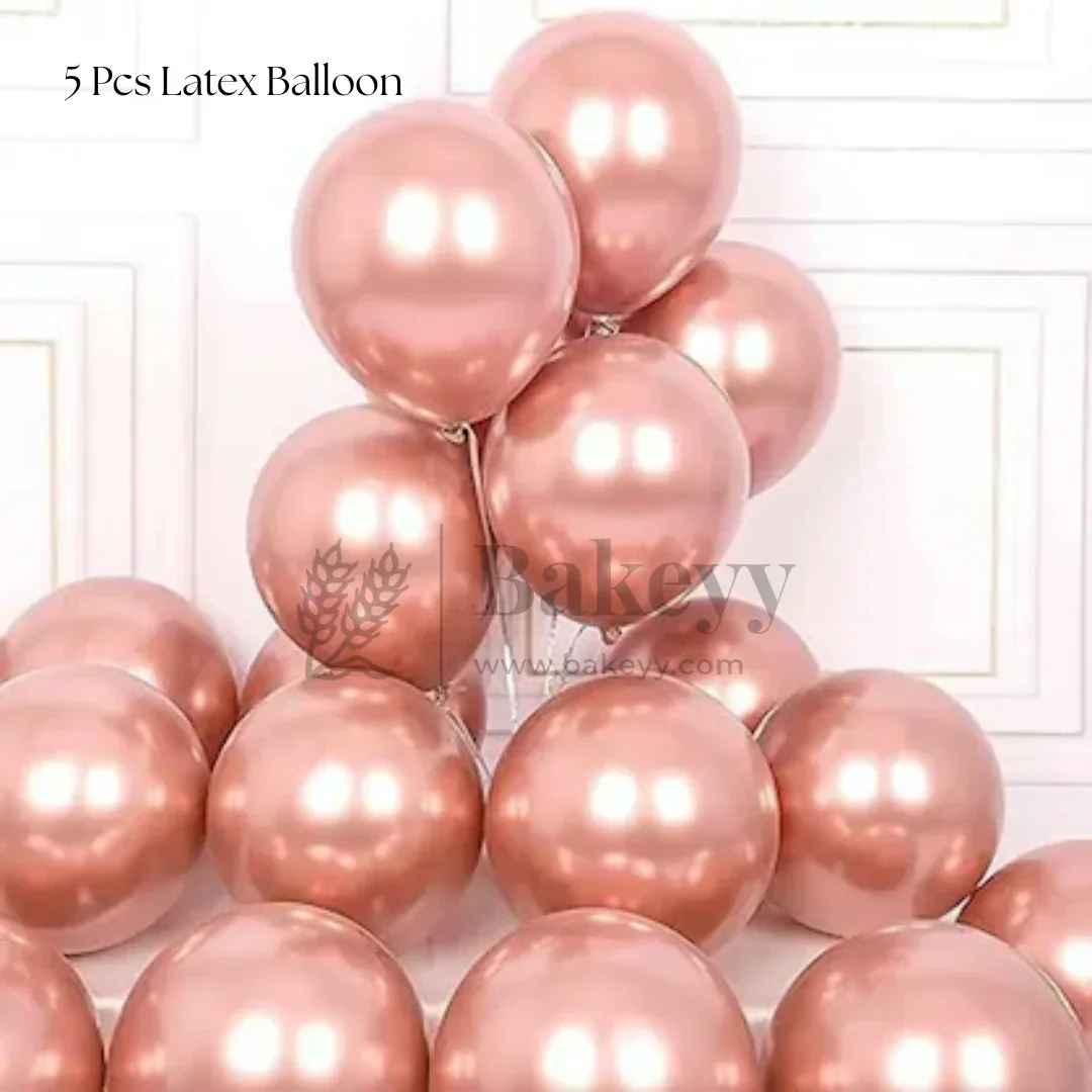 Rose Gold Heart & Star Balloon Set | Party Decoration Combo | 14 Pcs per Pack | Pack of 1 - Image 3