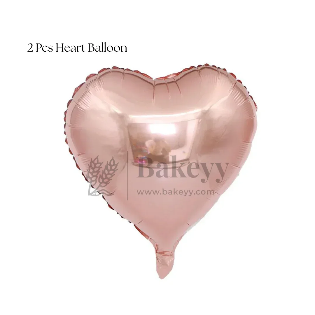 Rose Gold Heart & Star Balloon Set | Party Decoration Combo | 14 Pcs per Pack | Pack of 1 - Image 5