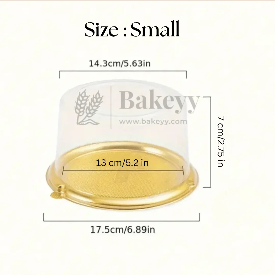 Round Cake Dome Box | Large Transparent Lid with Gold Base | Pack of 50 - Image 3