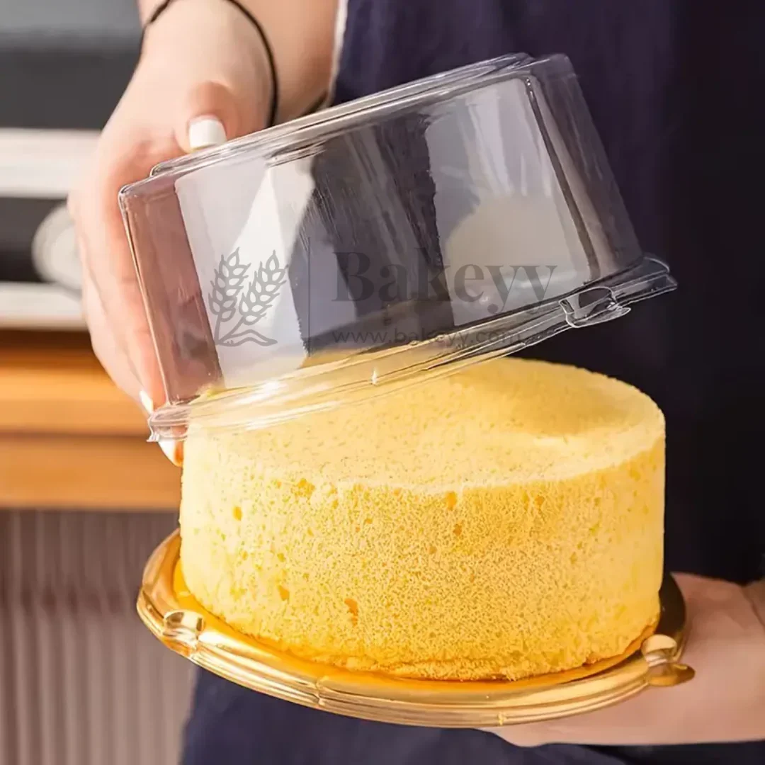 Round Cake Dome Box | Large Transparent Lid with Gold Base | Pack of 50 - Image 5