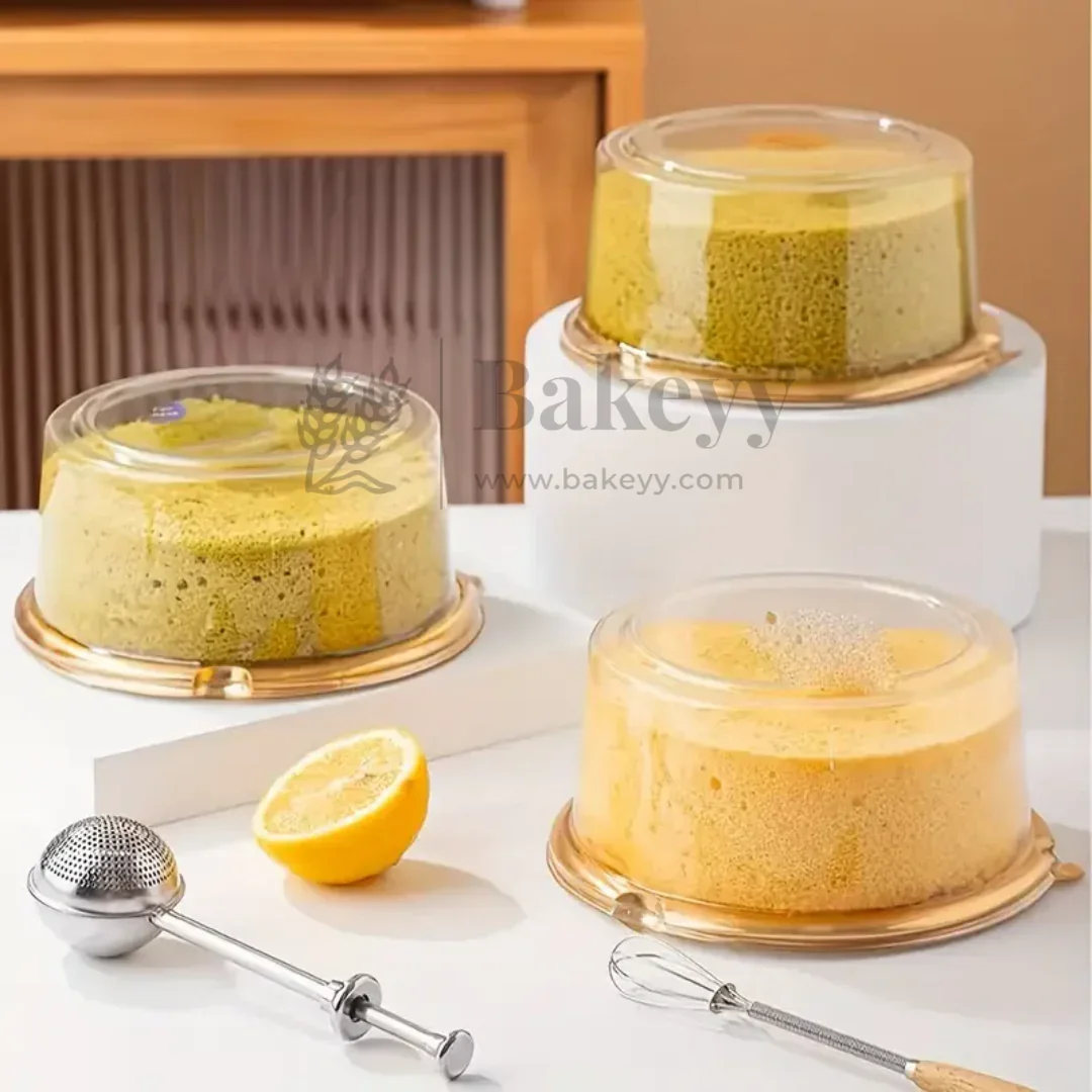 Round Cake Dome Box | Large Transparent Lid with Gold Base | Pack of 50 - Image 6