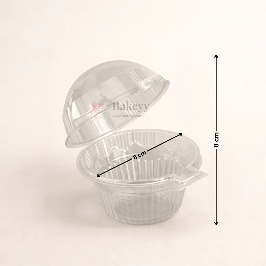 Round Clear PET Container with Attached Dome Lid | Cupcake and Dessert box | Disposable Food Packaging Box | Pack of 50 - Image 2