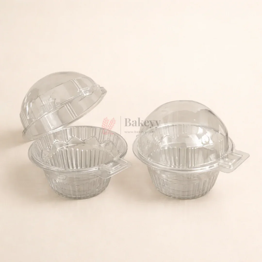 Round Clear PET Container with Attached Dome Lid | Cupcake and Dessert box | Disposable Food Packaging Box | Pack of 50 - Image 4