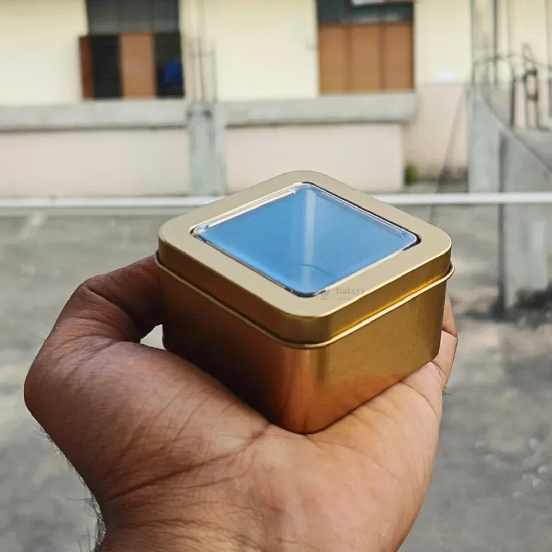 Square Tin Box with Transparent Window Lid | Random Colors | Chocolates & Keepsakes | Pack of 12 - Image 2