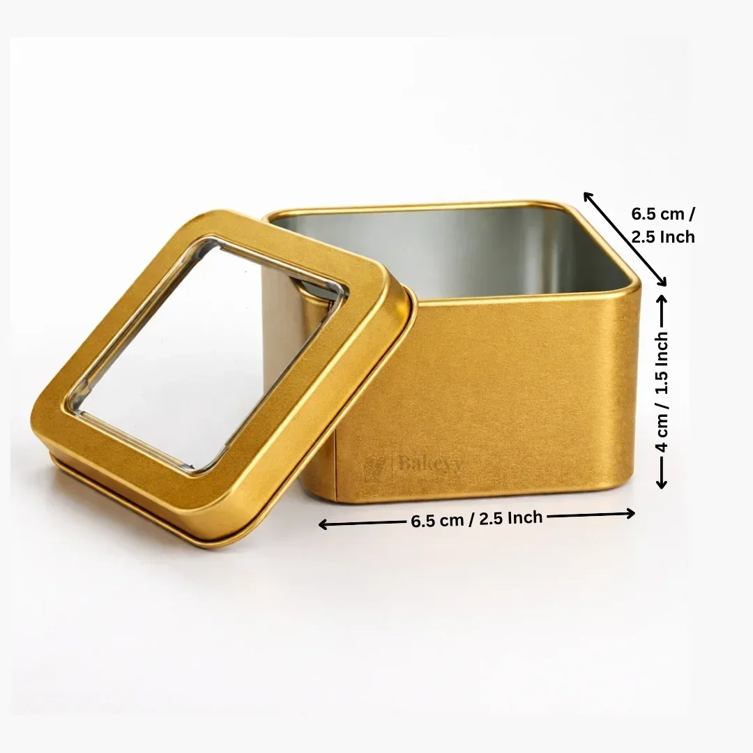 Square Tin Box with Transparent Window Lid | Random Colors | Chocolates & Keepsakes | Pack of 12 - Image 3