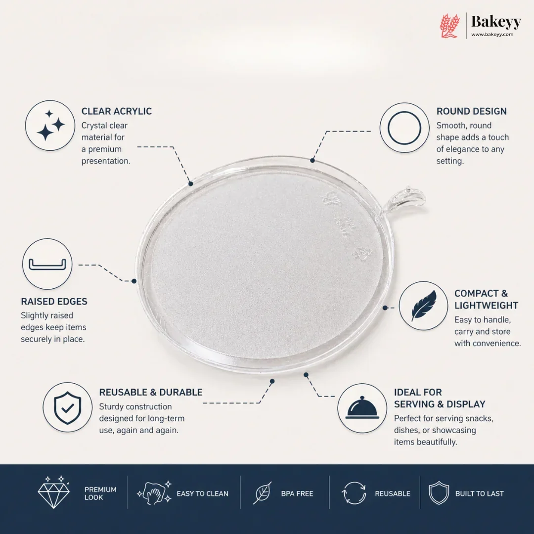 Round Dessert Tray | Clear Pastry Base for Cake & Brownies | Pack of 50 - Image 4