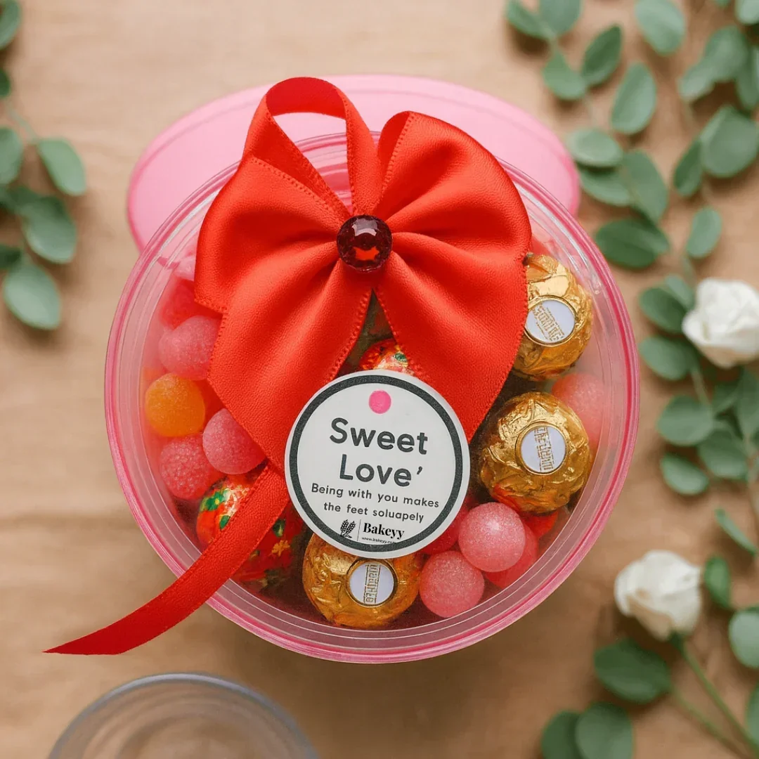 Round Red Empty Decorative Acrylic Box | Gift Box | Chocolate Box | Sweet Box | Jewellery Box | Plastic Box | Pack of 12 - Image 4