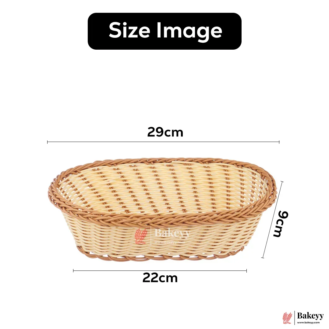 Oval Rustic Woven Storage & Serving Basket | Natural Finish | 1 Piece - Image 2