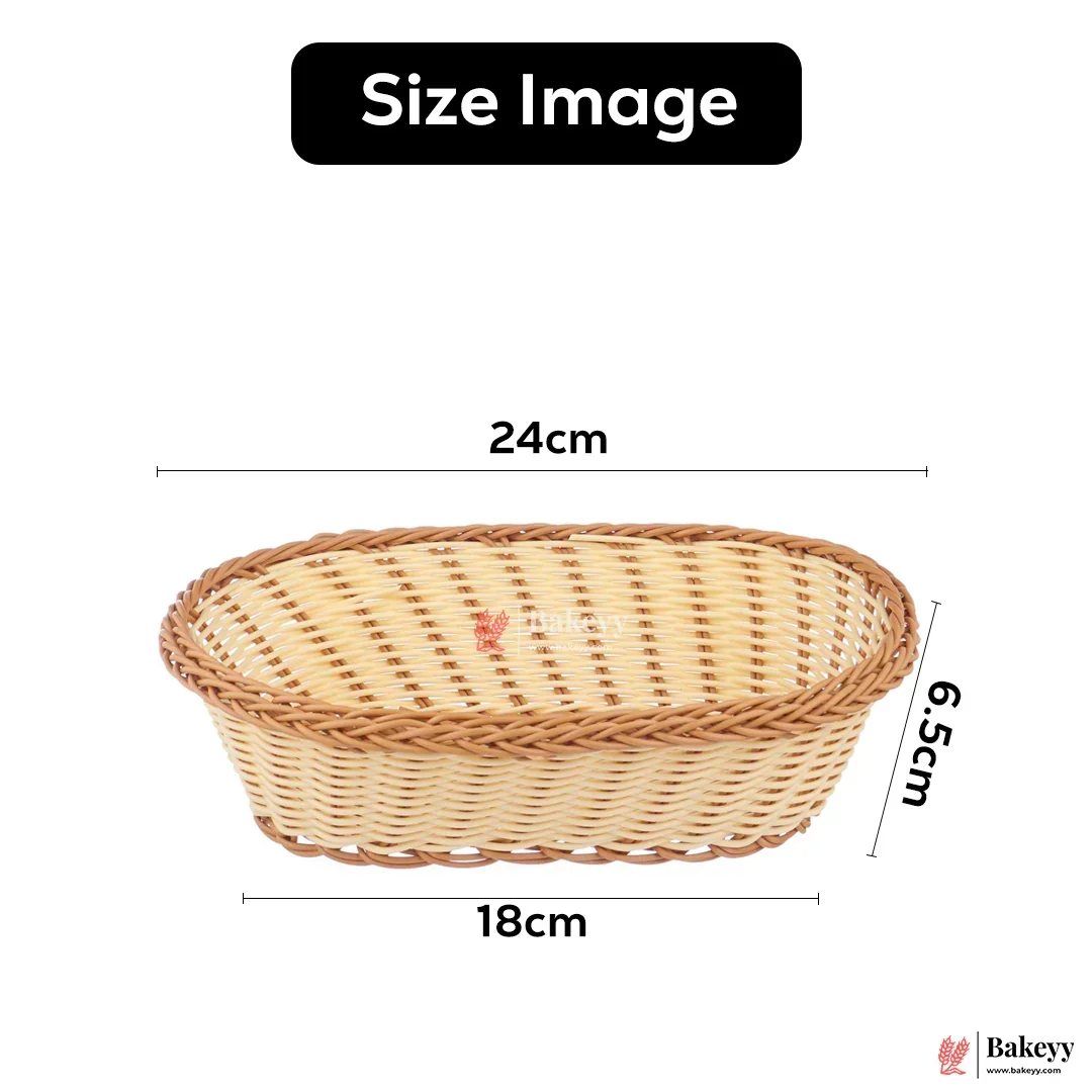 Oval Rustic Woven Storage & Serving Basket | Natural Finish | 1 Piece - Image 6