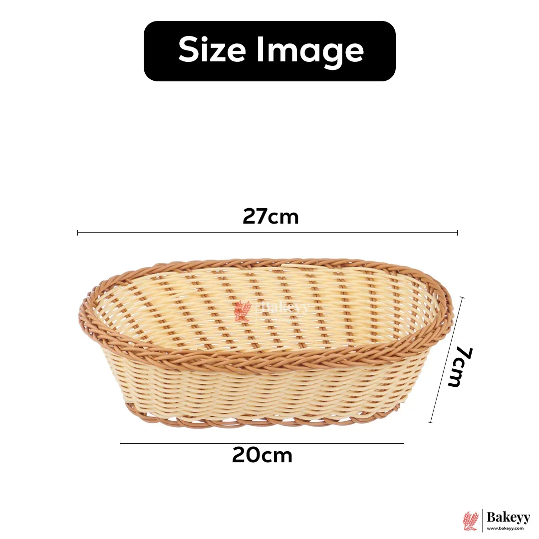 Oval Rustic Woven Storage & Serving Basket | Natural Finish | 1 Piece - Image 7