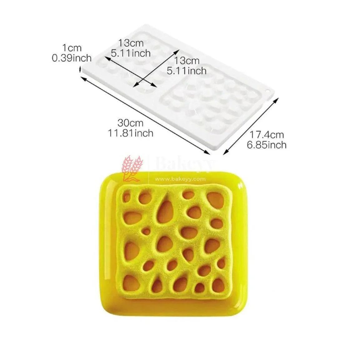 2 Cavity Silicon 3D Square Bubble shape Entremet Cake Mould Mousse Mould - Image 4