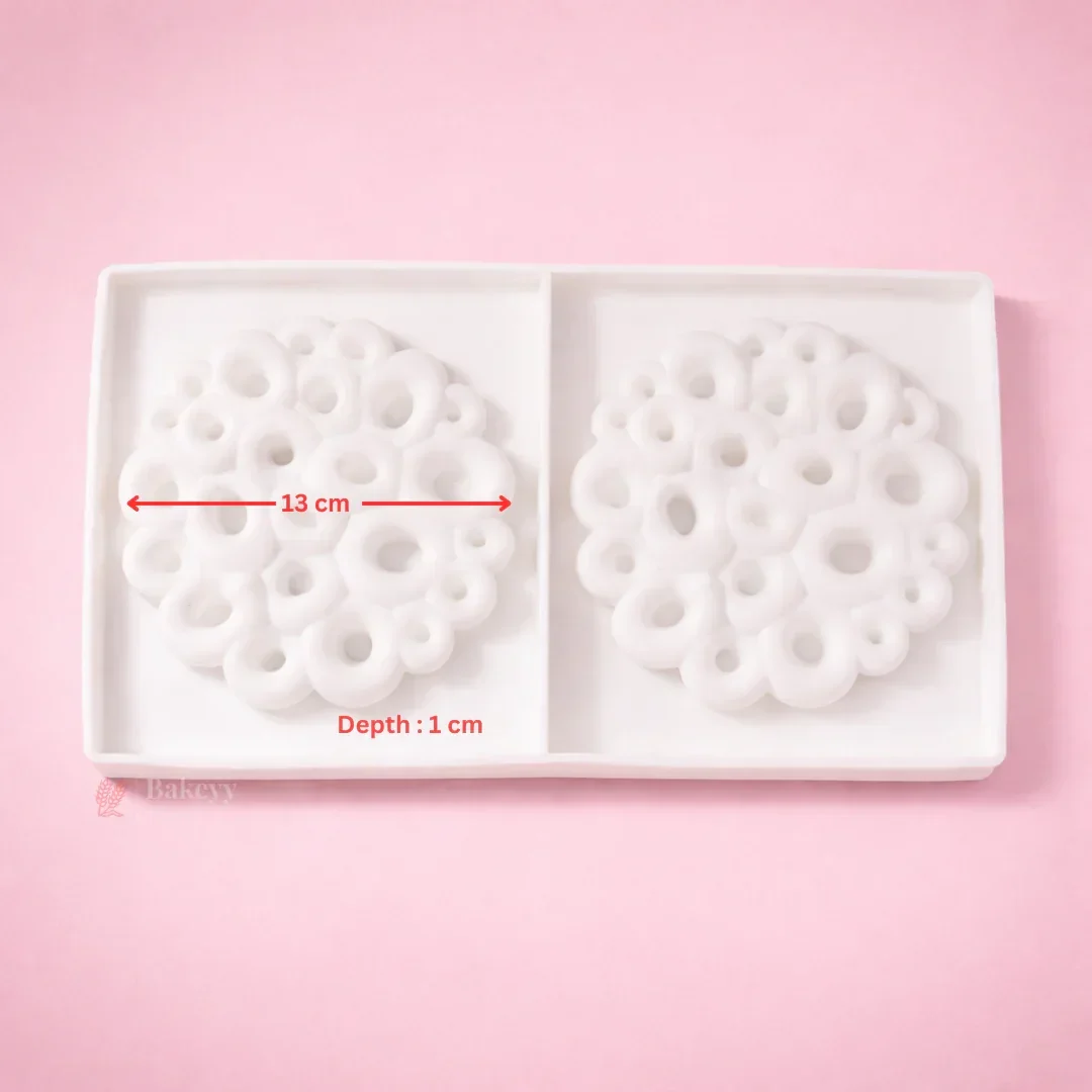 Silicone Bubble Patter Silicone Mould | Chocoalte and Dessert Mould | 2 Cavities | 1 Piece - Image 3