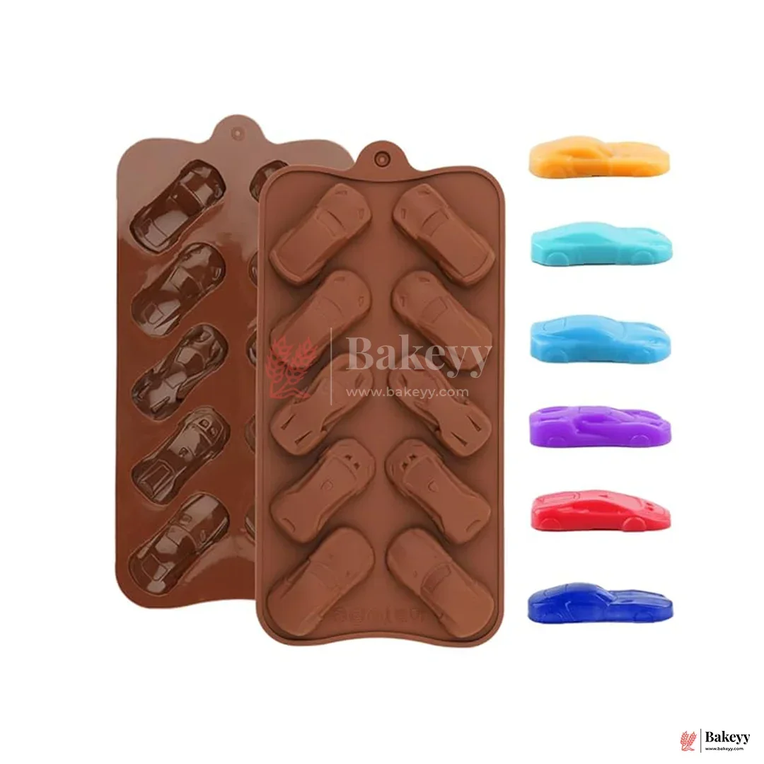 Silicone Car Shape Chocolate Mould – 10 Cavity Fun Kids Tray| 1 Piece