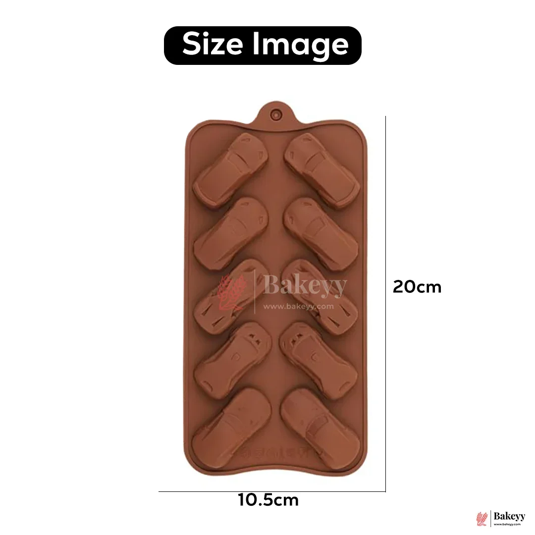 Silicone Car Shape Chocolate Mould – 10 Cavity Fun Kids Tray| 1 Piece - Image 2