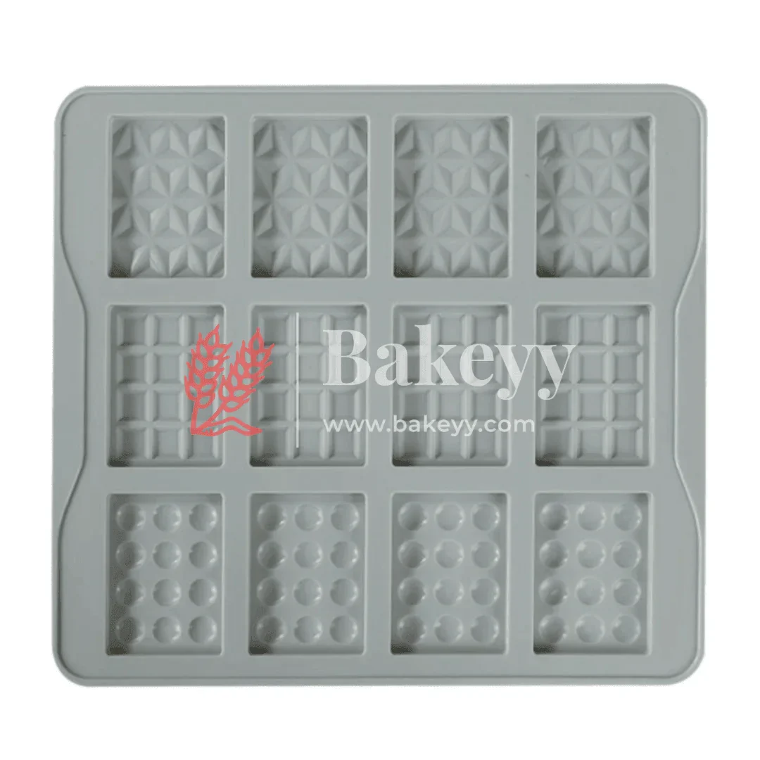 12 Cavity Mini Bar Silicone Chocolate Mould |3 in 1 Design