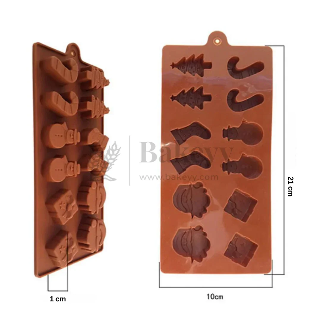 Silicone Christmas Theme Chocolate Mould - 12 Cavity Decorative Tray | 1 Piece - Image 2