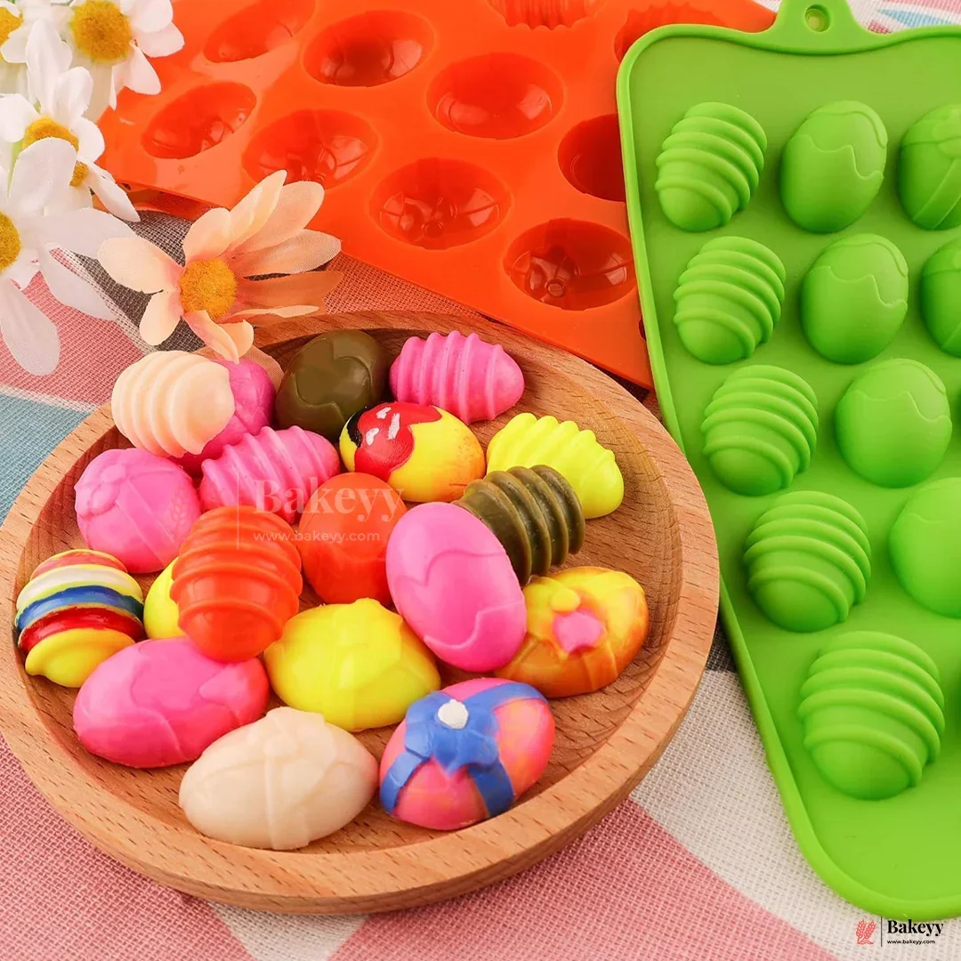 Silicone Easter Egg Chocolate Mould – 15 Cavity Decorative Tray| 1 Piece - Image 4
