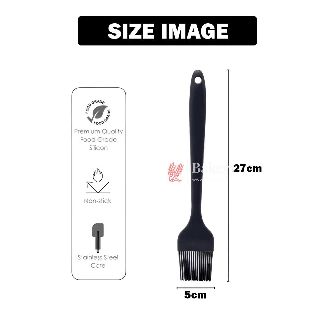 Silicone Flat Pastry Cooking Oil Brush for Grilling | Tandoor and BBQ | Multipurpose Silicon Brush | Black Colour - Image 2