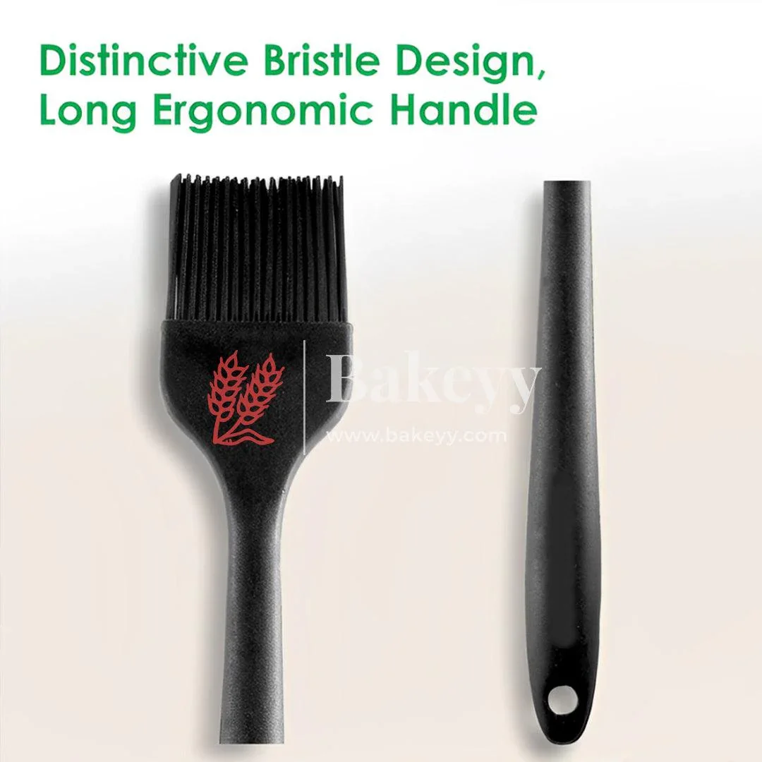 Silicone Flat Pastry Cooking Oil Brush for Grilling | Tandoor and BBQ | Multipurpose Silicon Brush | Black Colour - Image 4