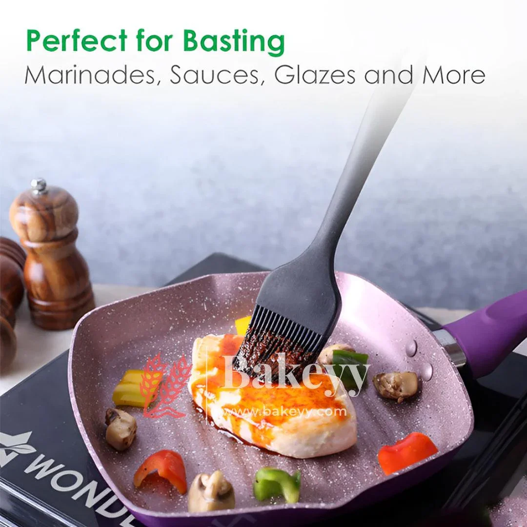 Silicone Flat Pastry Cooking Oil Brush for Grilling | Tandoor and BBQ | Multipurpose Silicon Brush | Black Colour - Image 5