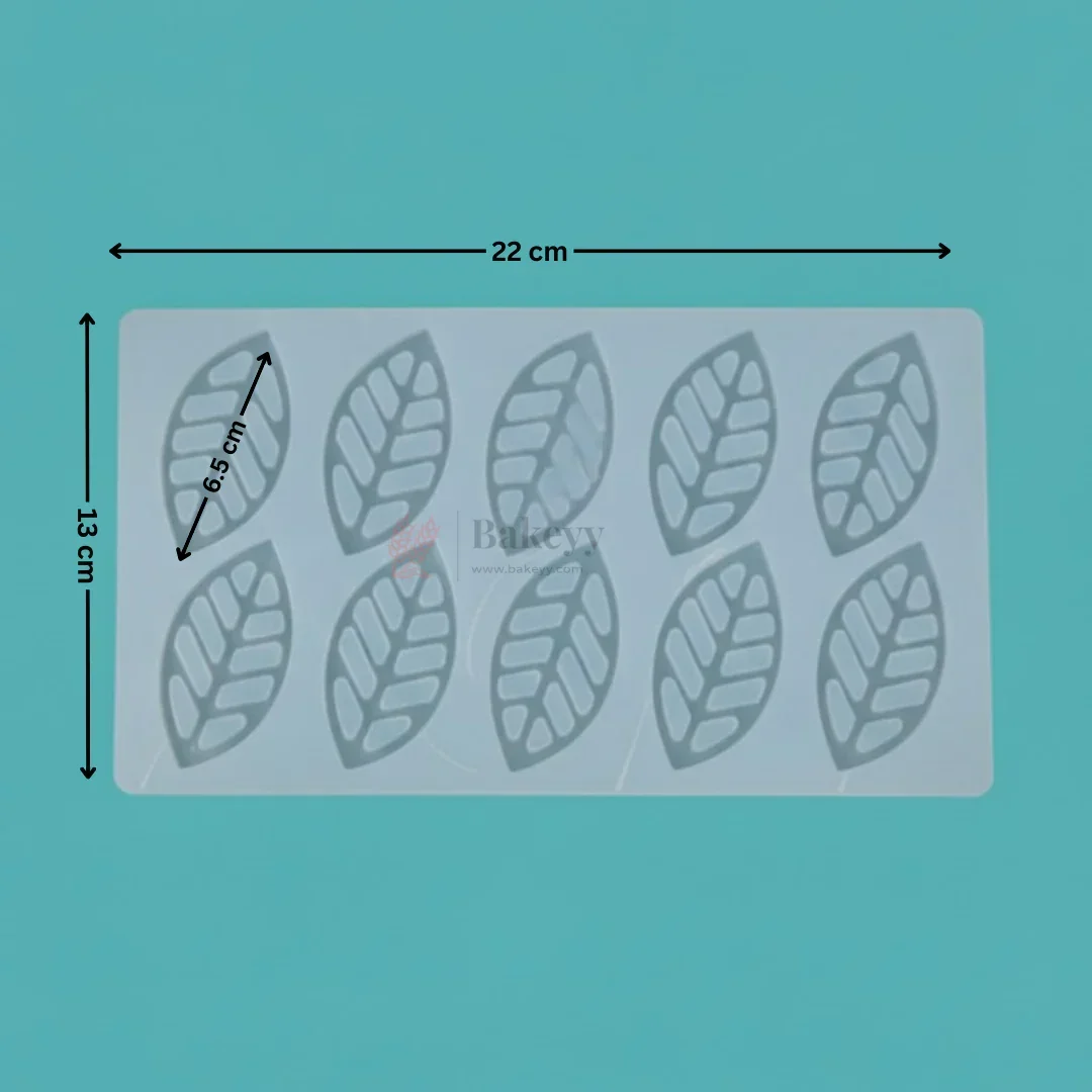 Silicone Leaf Garnishing Mould for Chocolate & Cake Decoration | 10 Cavity | Leaf Design | Pack of 1 - Image 2