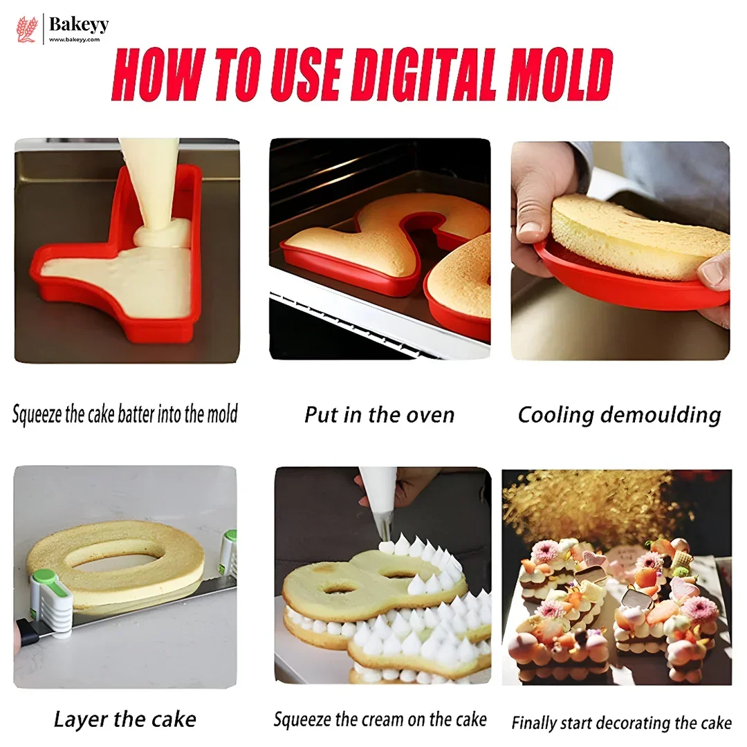 Silicone Number 2 Cake Mold – Non-Stick, Heat Resistant, Multipurpose Baking Mould  (Pack Of 1) - Image 4