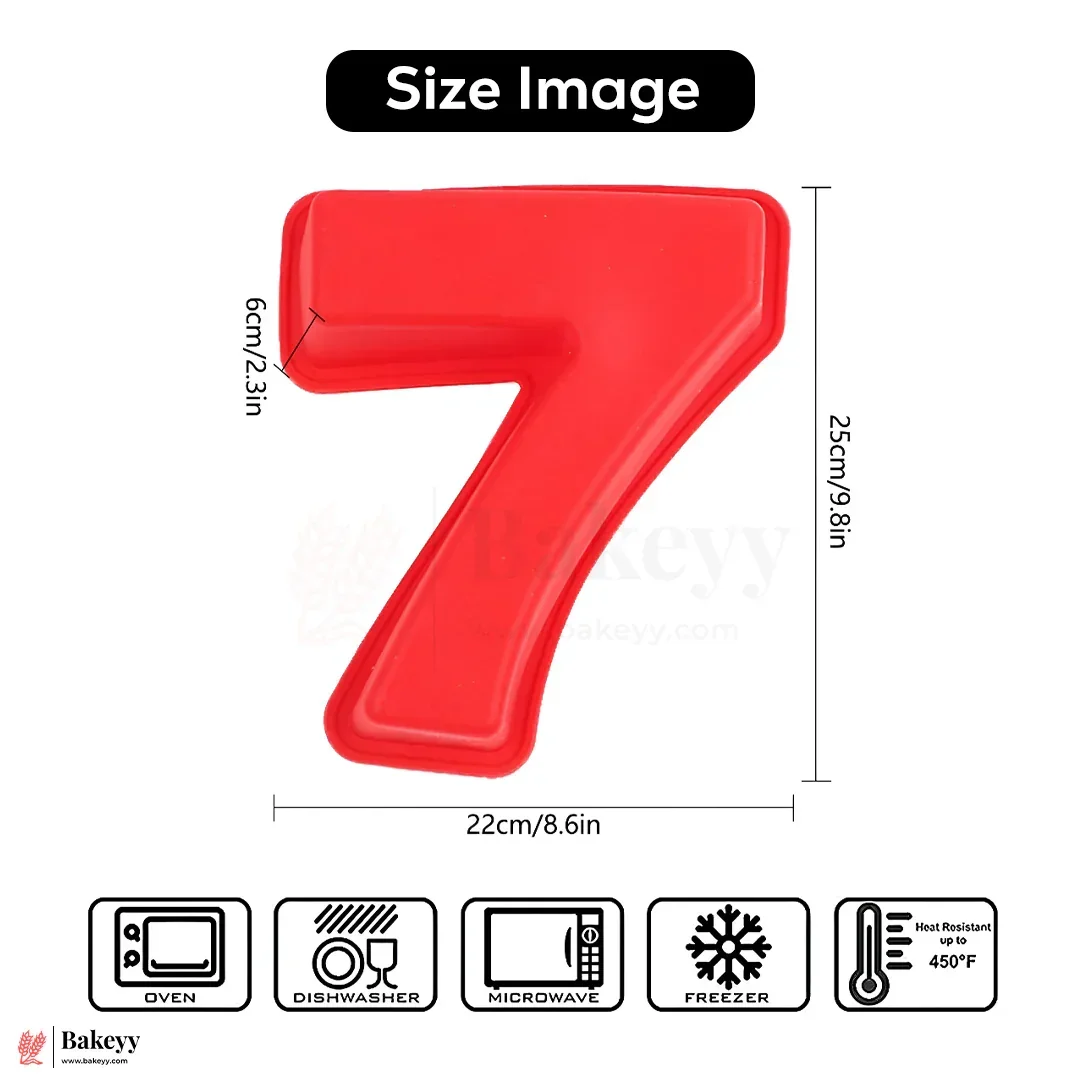 Silicone Number 7 Cake Mold – Non-Stick, Heat Resistant, Multipurpose Baking Mould  (Pack Of 1) - Image 3