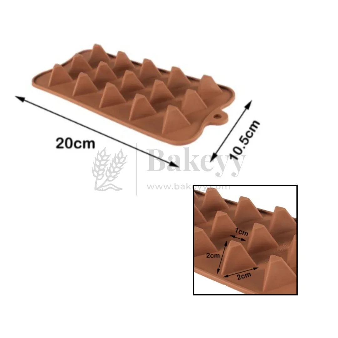Silicone Pyramid Chocolate Mould - 12 Cavity Decorative Tray | 1 Piece - Image 2