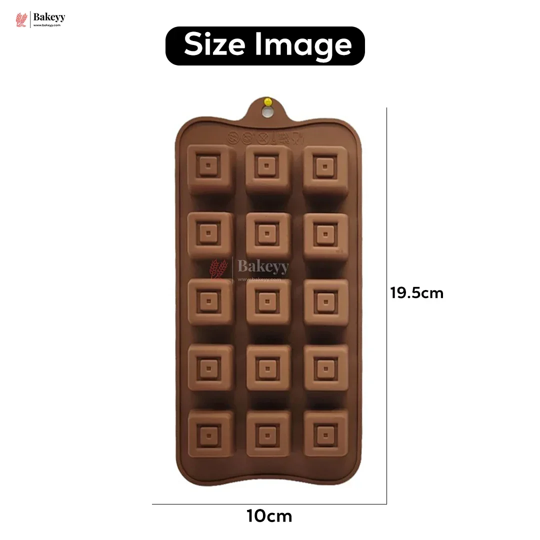 Silicone Square Layered Chocolate Mould – 15 Cavity Geometric Design Tray| 1 Piece - Image 2