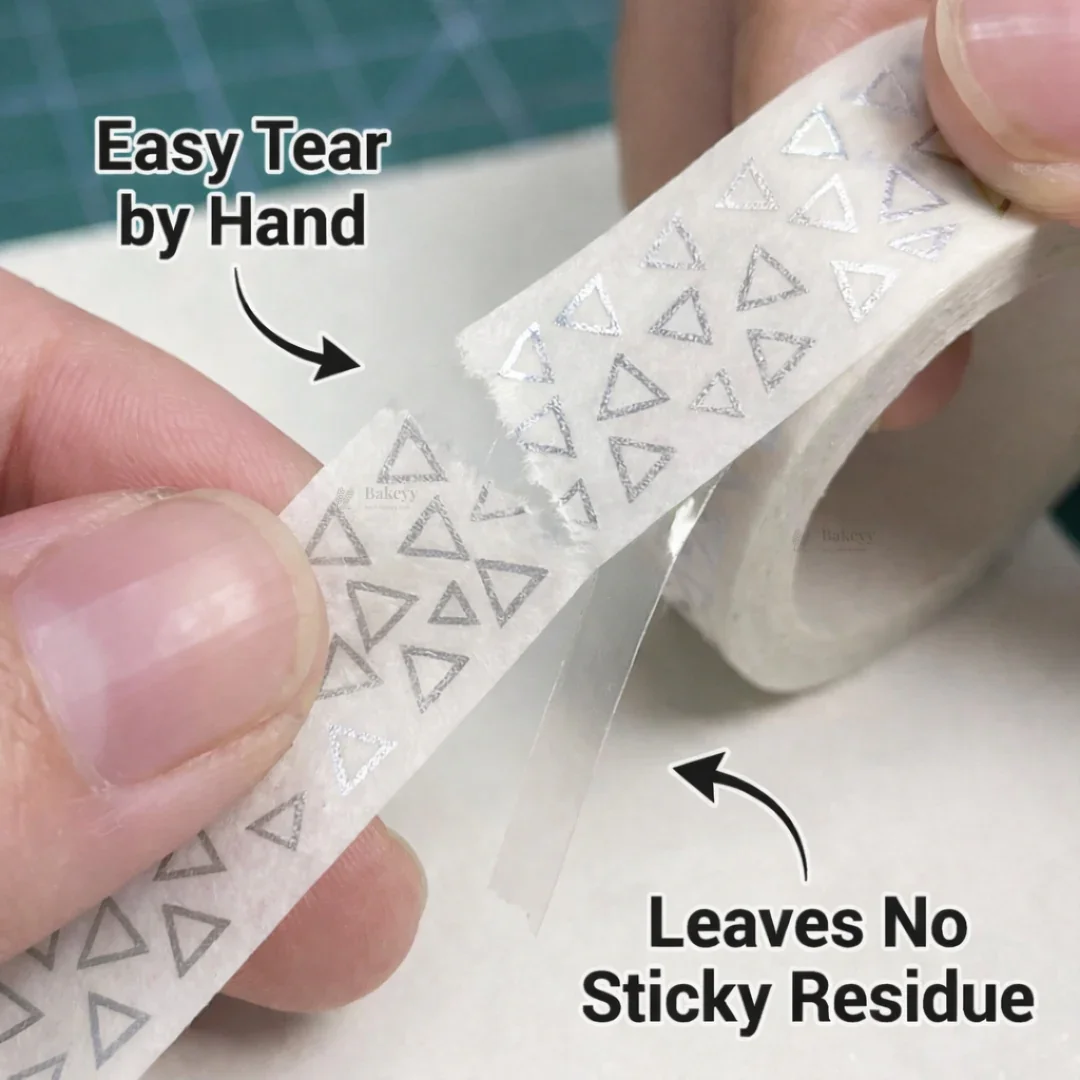 Silver Foil Decorative Washi Tape Set | Cake Decoration | 5 Pieces per Pack | Pack of 1 - Image 4