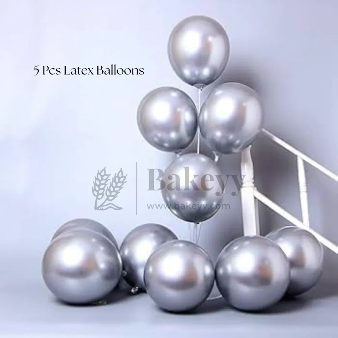 Silver Moon & Star Balloon Set | Party Decoration Combo | 14 Pcs per Pack | Pack of 1 - Image 4