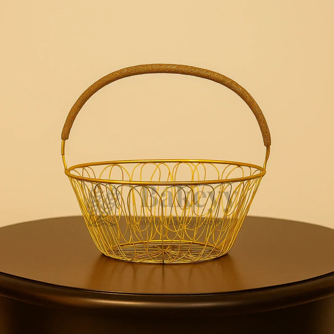 Oval Metal Hamper Basket | Gifting and Decorative Purpose | 1 Piece - Image 3