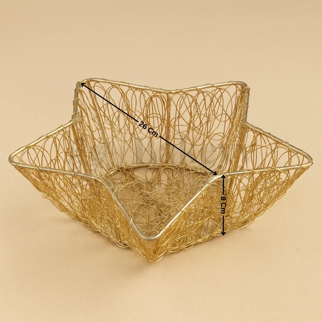Star Gold Metal Basket | 1 Piece - Image 3