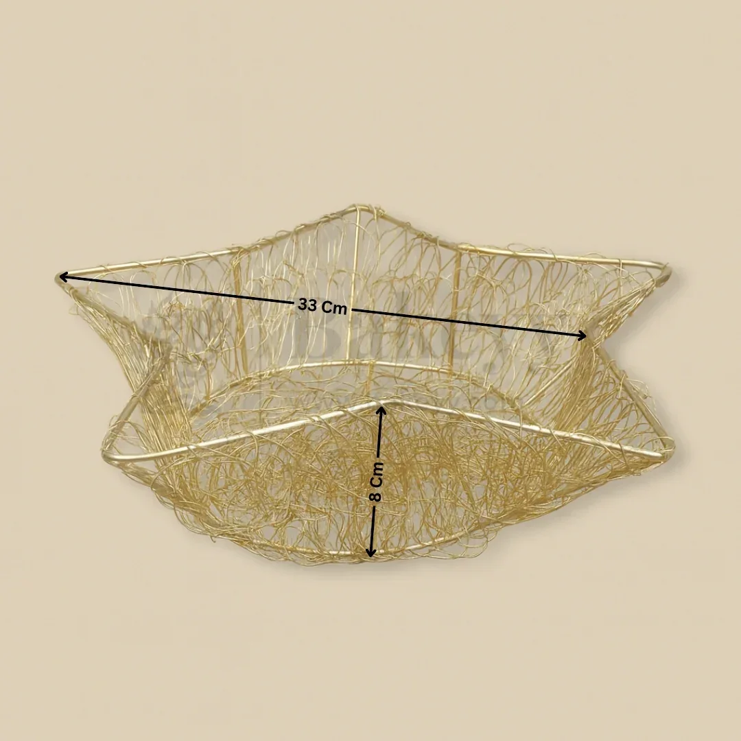 Star Gold Metal Basket | 1 Piece - Image 4