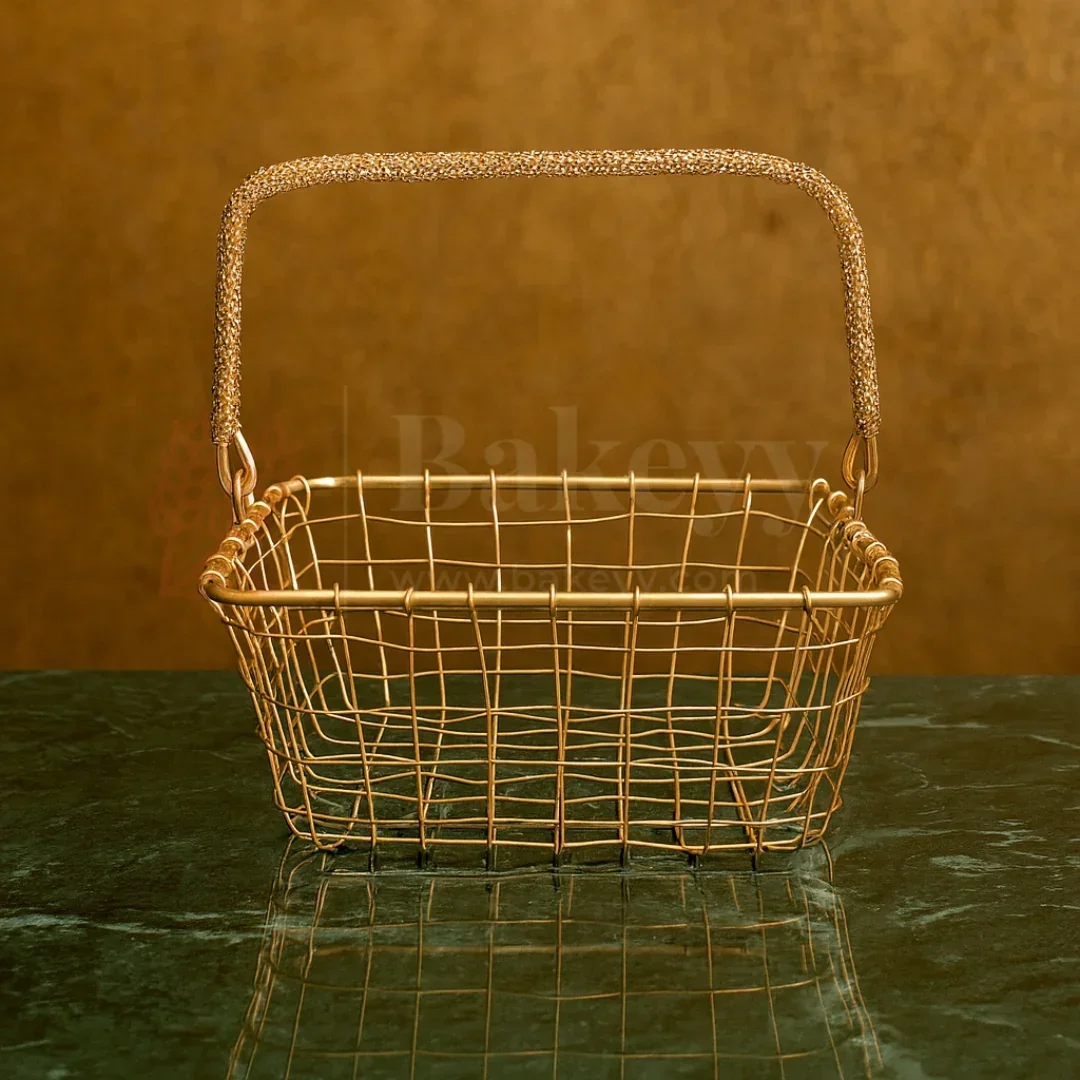 Square Jala Metal Basket | Gifting and Decorative Purpose | 1 Piece