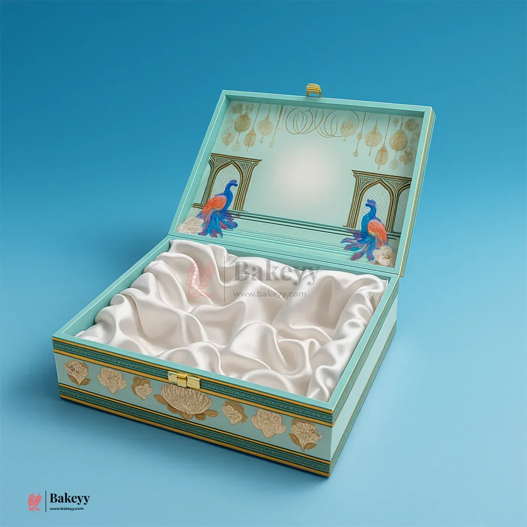 MDF 4 Cavity Royal Peacock Square Gift Box | Pack of 1 - Image 3