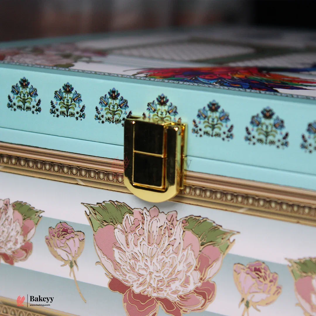 MDF 4 Cavity Royal Peacock Square Gift Box | Pack of 1 - Image 4