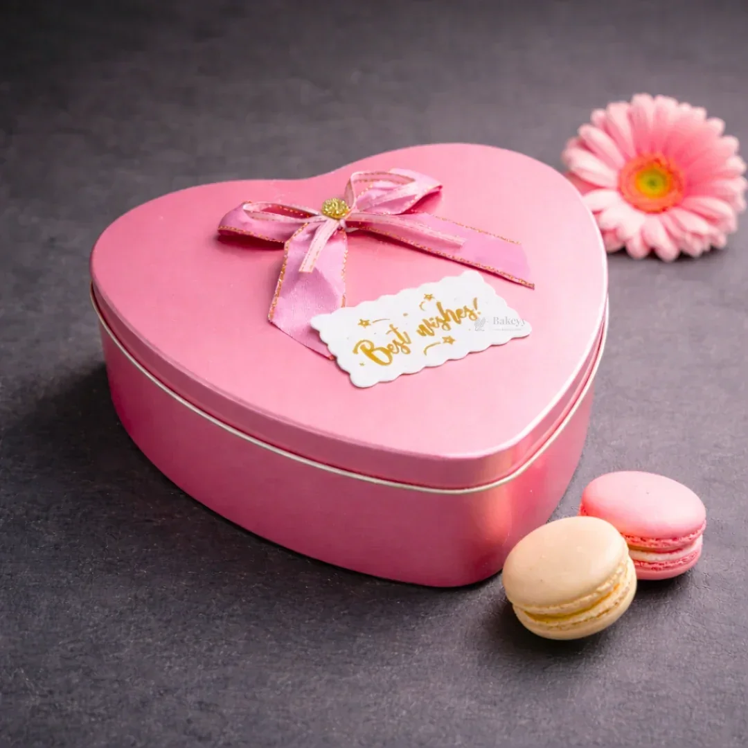 Heart Shaped Empty Decorative Tin Box with Attached Bow | Multiple Colors Options | Gift Tin Box | Storage Tin Box| Pack of 1 - Image 9