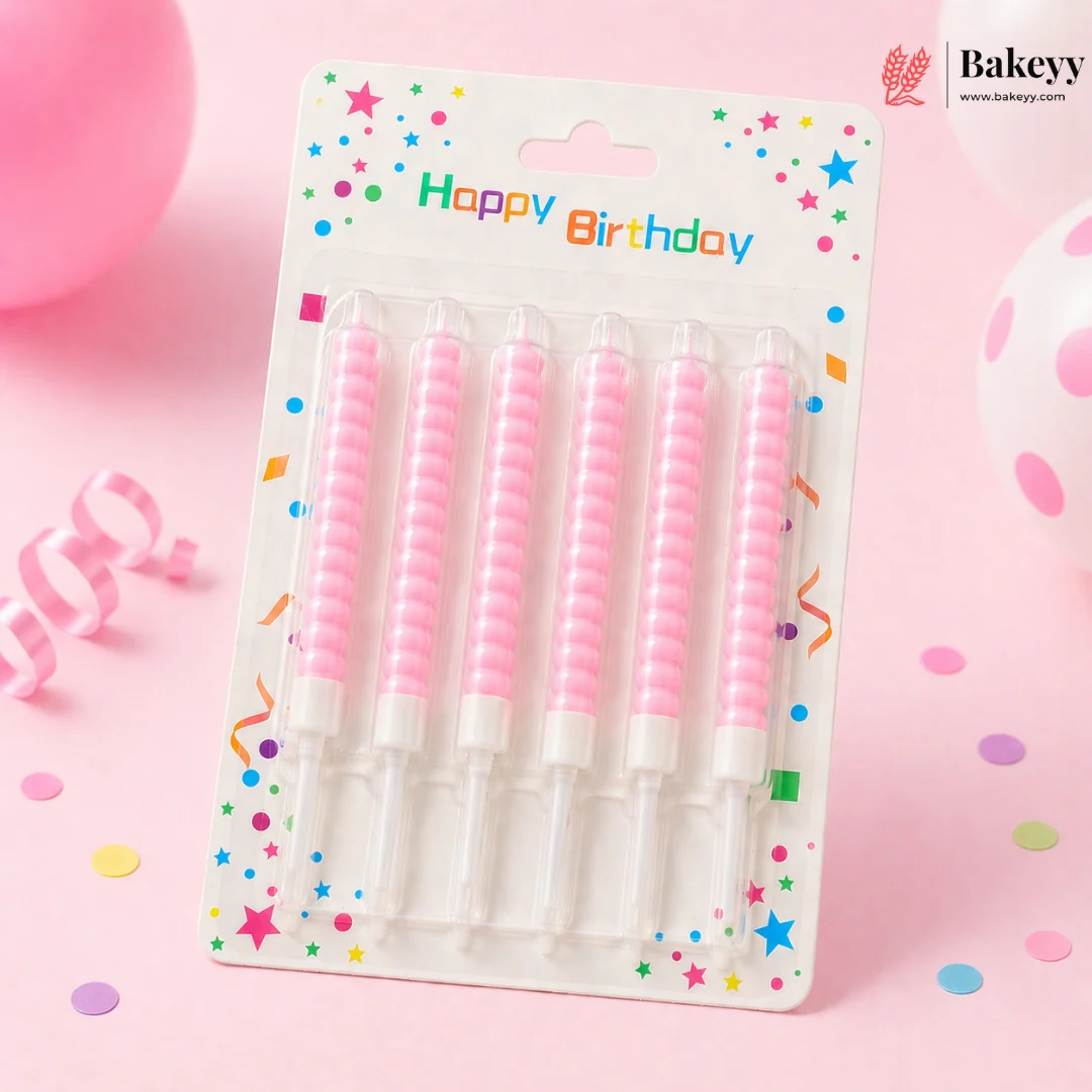 Spiral Birthday Cake Candles with Holders | Multiple color's Party Candles | Pack of 6 - Image 4