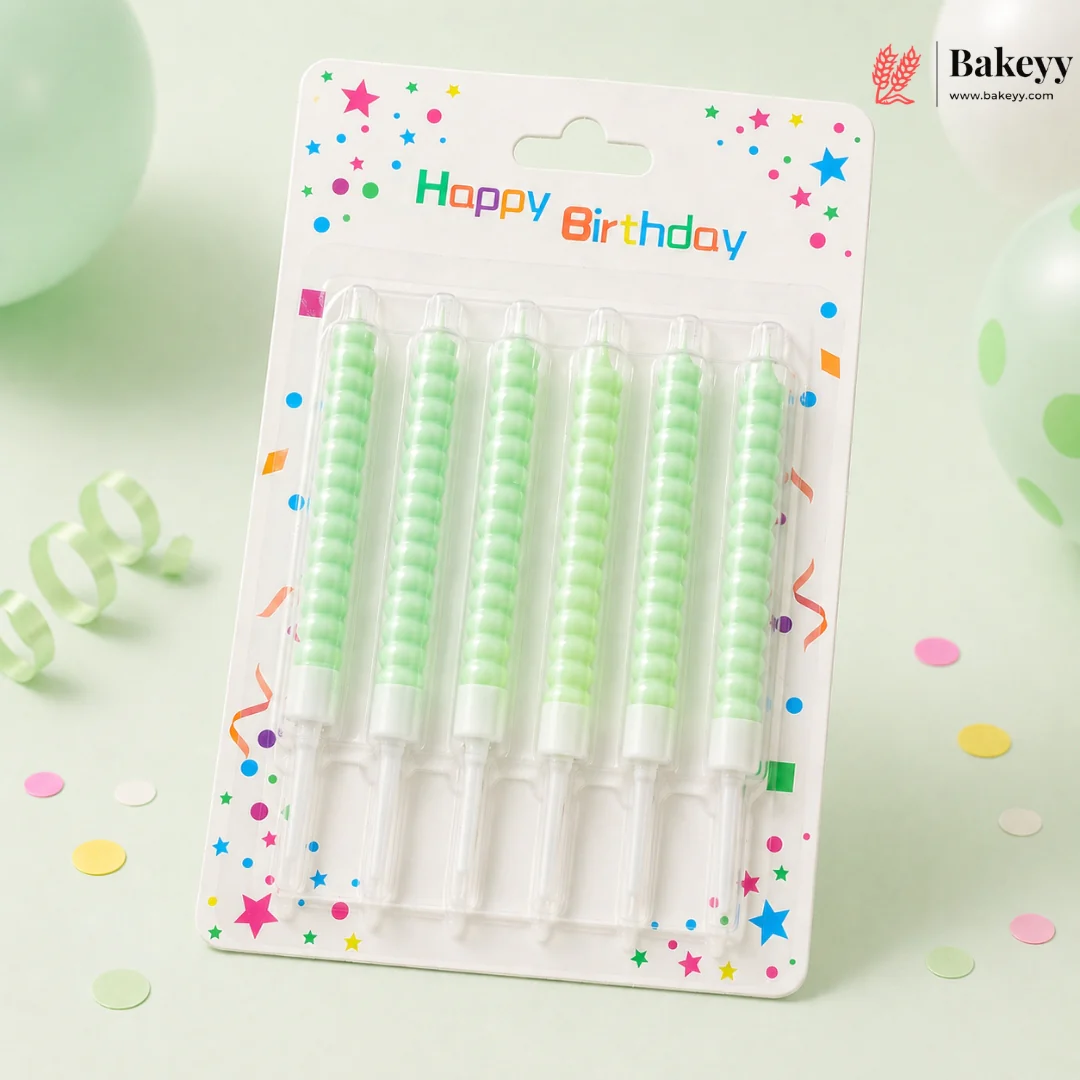 Spiral Birthday Cake Candles with Holders | Multiple color's Party Candles | Pack of 6 - Image 7