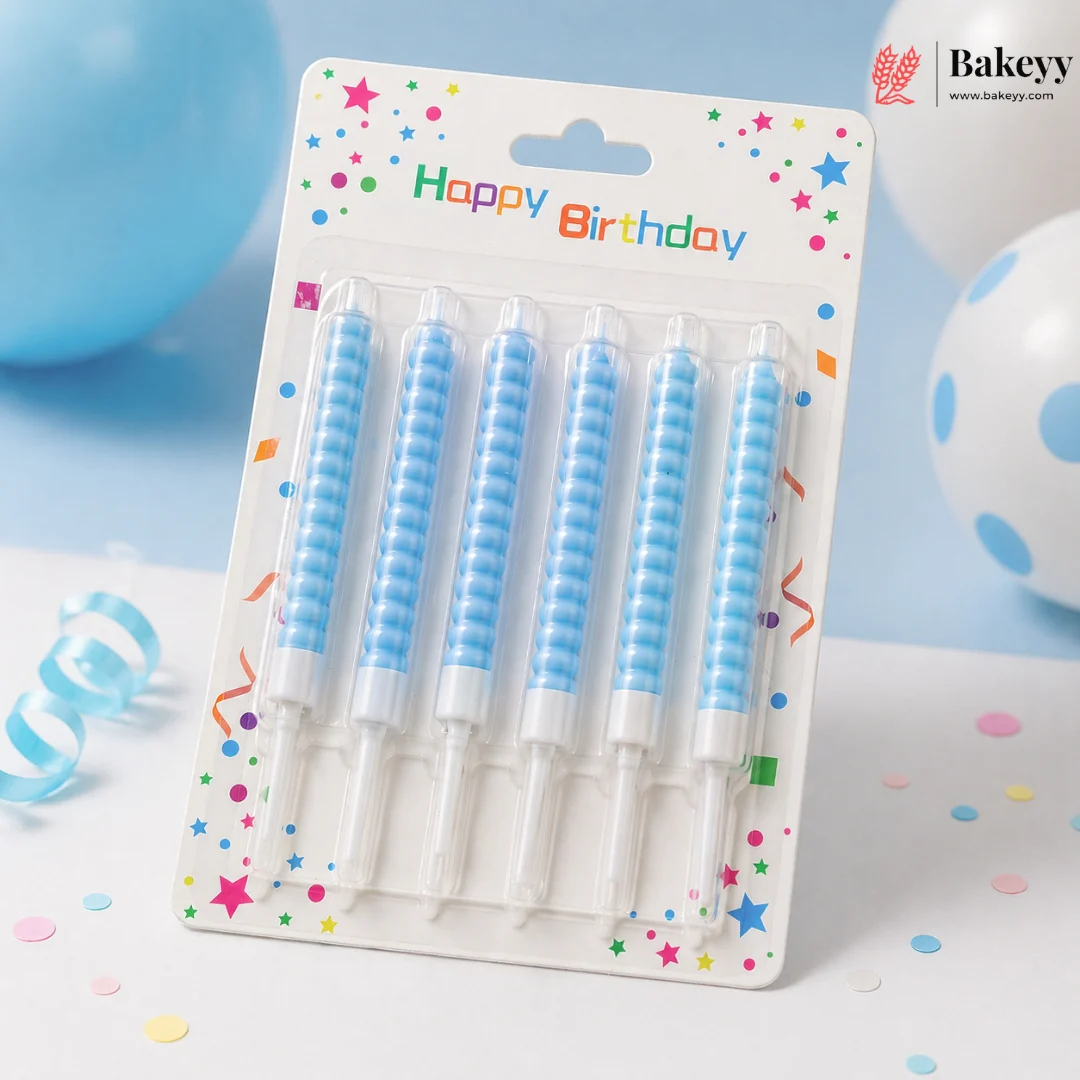 Spiral Birthday Cake Candles with Holders | Multiple color's Party Candles | Pack of 6 - Image 8