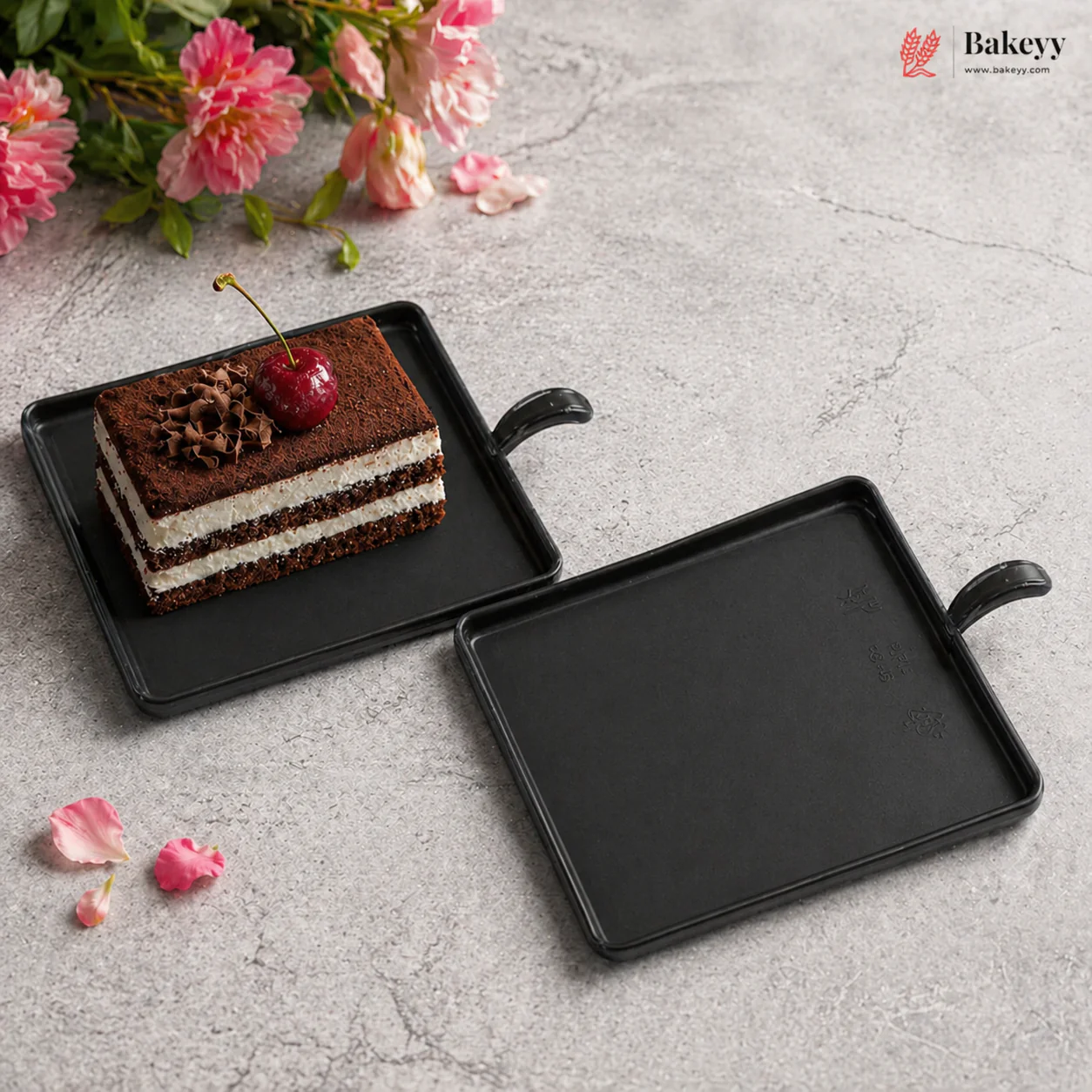 Square Dessert Tray | Clear & Black Pastry Base Tray for Cakes & Brownies | Pack of 50 - Image 5